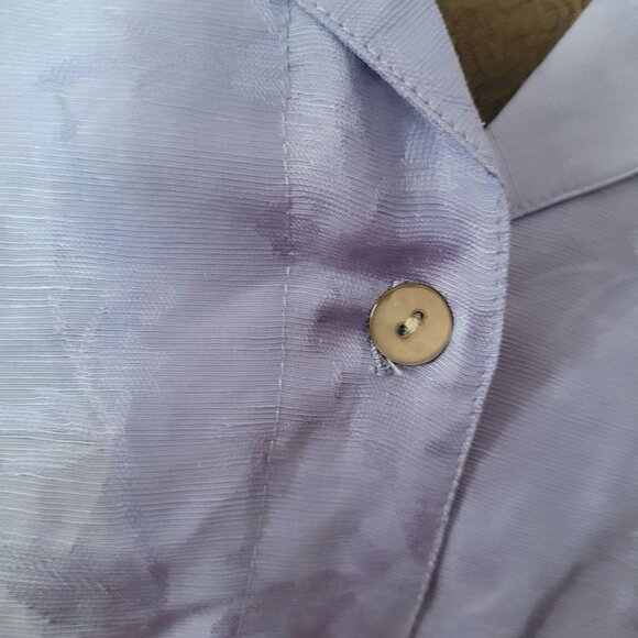 Chicos Size 3 Light Purple Floral Jacquard Button-Front Linen Silk Blouse Xl - Picture 4 of 5